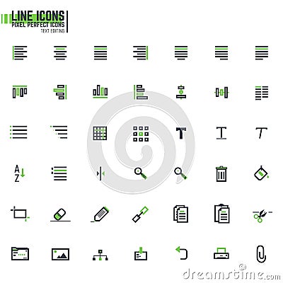 Pixel line text alignment Vector Illustration