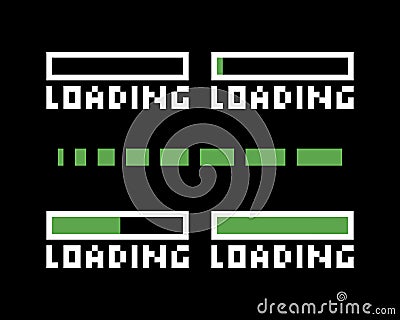 Pixel loading image for game assets Vector Illustration