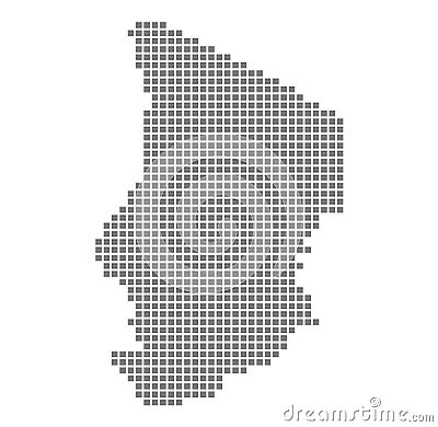 Pixel map of Chad. Vector dotted map of Chad isolated on white background. Abstract computer graphic of Chad map. Vector Illustration