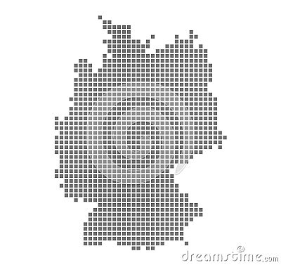 Pixel map of Germany. Vector dotted map of Germany isolated on white background. Abstract computer graphic of Germany map. Vector Illustration