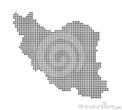 Pixel map of Iran. Vector dotted map of Iran isolated on white background. Abstract computer graphic of Iran map Vector Illustration