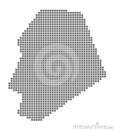 Pixel map of Niue. Vector dotted map of Niue isolated on white background. Abstract computer graphic of Niue map. Vector Illustration