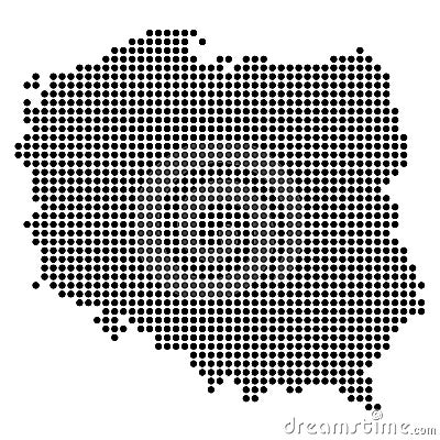 Pixel map of Poland Vector Illustration