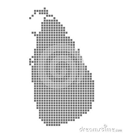 Pixel map of Sri Lanka. Vector dotted map of Sri Lanka isolated on white background. Abstract computer graphic of Sri Lanka map. Vector Illustration