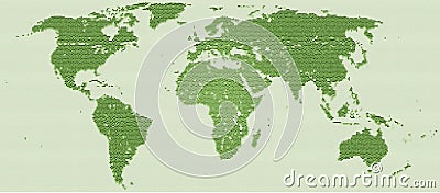 Pixel Mosaic worldmap Stock Photo