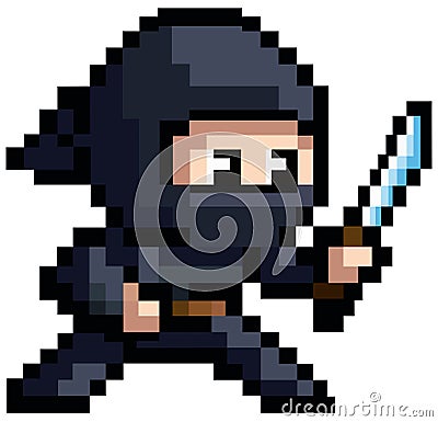 Pixel Ninja Vector Illustration