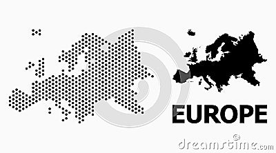 Pixel Pattern Map of Europe Vector Illustration
