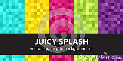 Pixel pattern set Juicy Splash Vector Illustration