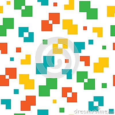 Pixel seamless vector colorful pattern Vector Illustration