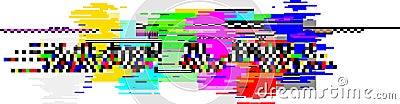 Pixel sorting effect creating an abstract glitch art background with horizontal lines and vibrant colors, ideal for Vector Illustration