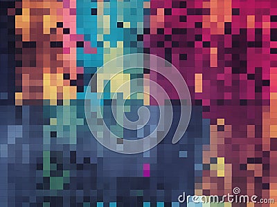 Pixel Spectrum: Vibrant and Colorful Background Stock Photo