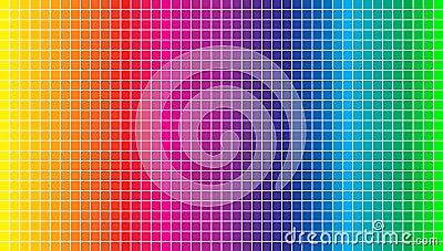 Pixel style color spectrum background wallpaper. Colorful squares abstract background. Vector Illustration