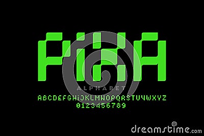 Pixel style font Vector Illustration