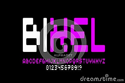 Pixel style font Vector Illustration