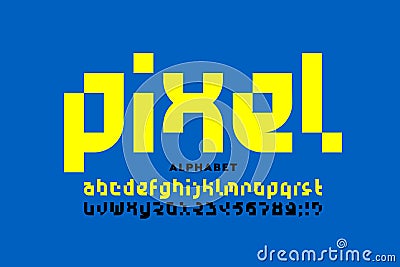 Pixel style font Vector Illustration