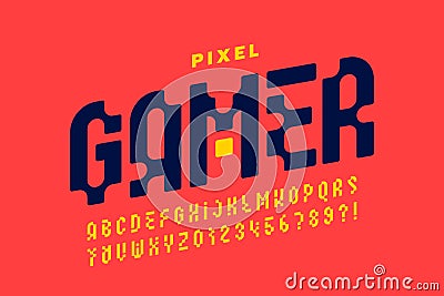 Pixel style font design Vector Illustration