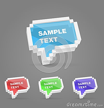 Pixel style vector bubbles set Vector Illustration