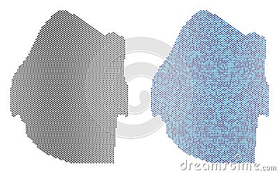 Pixel Swaziland Map Abstractions Vector Illustration