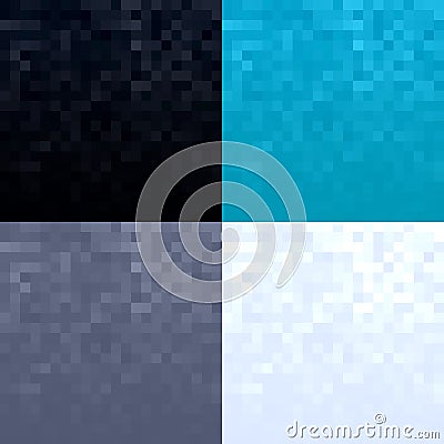 Pixel textures abstract backgrounds set Vector Illustration