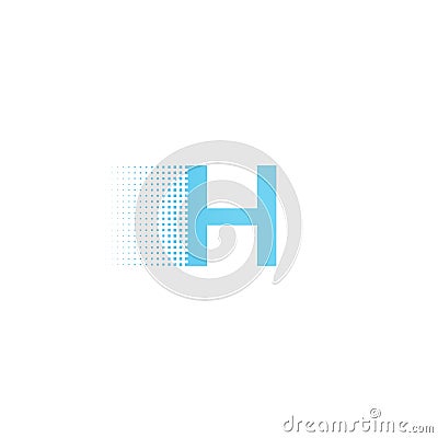 Pixel typography letter H logo. Technological modern font calligraphy Vector Illustration