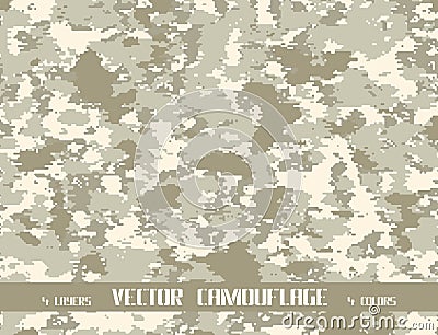 Pixel vector camouflage background Vector Illustration