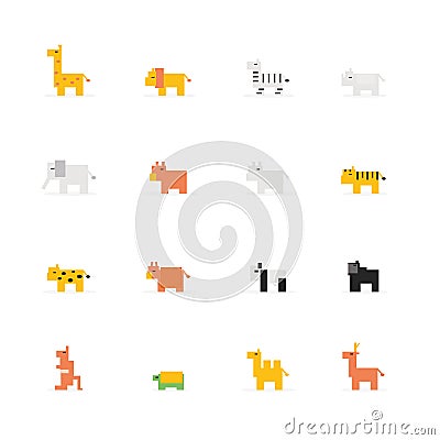 Pixel wildlife animal icon Vector Illustration