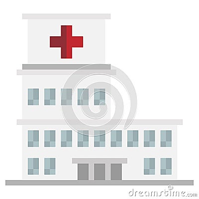 Hospital pixelart vector illustration building asset icon template concept Cartoon Illustration