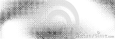 Pixelated bitmap gradient texture. Black and white dither pattern wallpaper. Abstract glitchy pattern. 8 bit video game Vector Illustration
