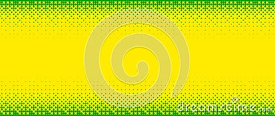 Pixelated bitmap gradient texture. Yellow and green dither pattern background. Abstract glitchy edge pattern. 8 bit Vector Illustration