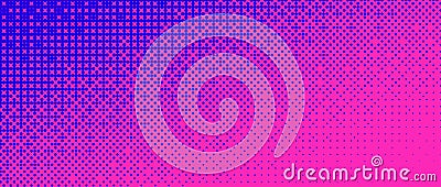 Pixelated corner gradient texture. Blue and pink dither diagonal pattern background. Abstract glitchy pattern. 8 bit Vector Illustration