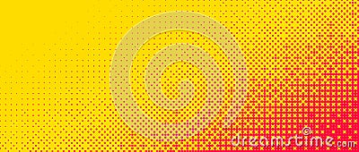 Pixelated corner gradient texture. Yellow orange dither diagonal pattern background. Abstract glitchy pattern. 8 bit Vector Illustration