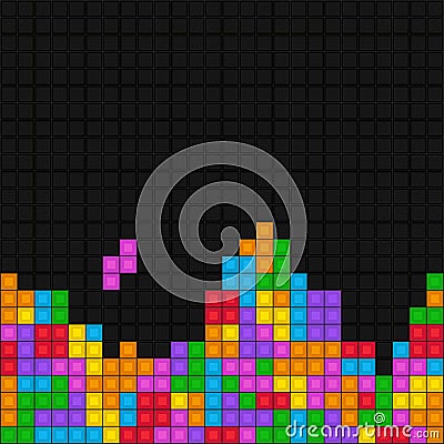 Pixelated game tetris pattern Vector Illustration