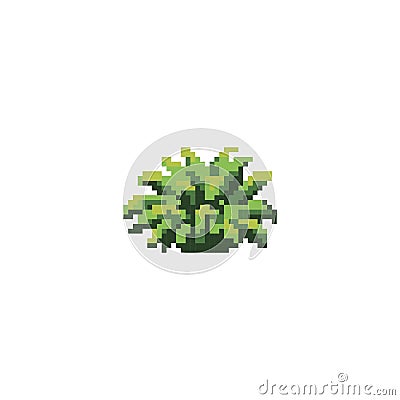 Pixelated green plant. Vector illustration decorative design Vector Illustration