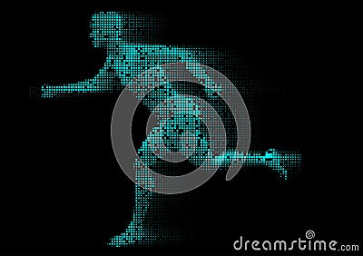 Pixelated male figure running Stock Photo