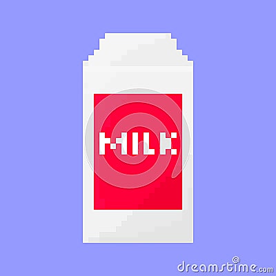 Pixelated packet of milk Stock Photo