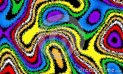 Pixelated psychedelic background. Moire overlapping effect. Vector image. Glitch texture Vector Illustration