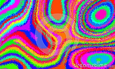 Pixelated psychedelic background. Moire overlapping effect. Vector image. Vector Illustration