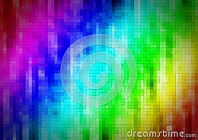 Pixelated rainbow background Stock Photo