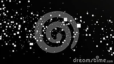 Pixelated Retro Black and White Static Background - Seamless Looping Animated VJ Pattern Overlay Texture Stock Photo