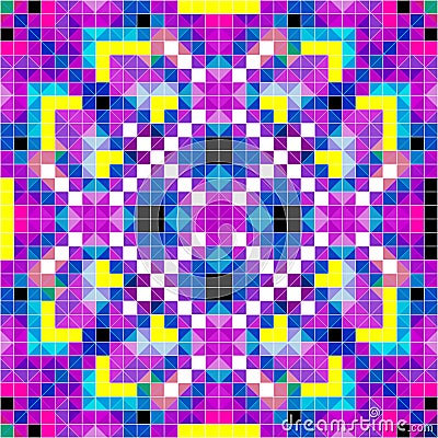 Pixels beautiful psychedelic pattern illustration Cartoon Illustration