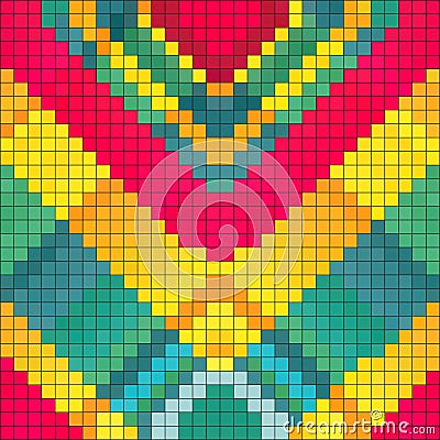 Pixels colored geometric background Vector Illustration