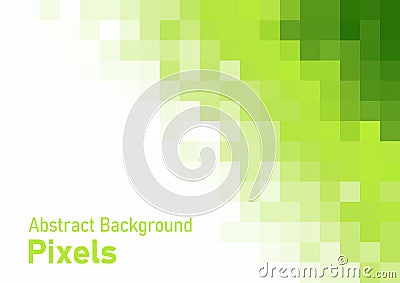 Pixels disintegrate pattern. geometric mosaic background, green color gradient vector illustration template for wallpaper, poster Vector Illustration