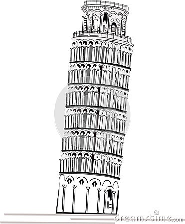 Piza Tower Vector Illustration