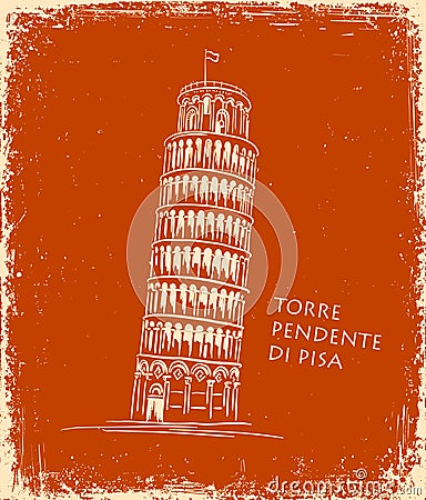 Piza Tower, vector illustration, travel concept Vector Illustration