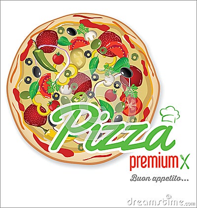 Pizza background retro vintage design vector illustration Vector Illustration