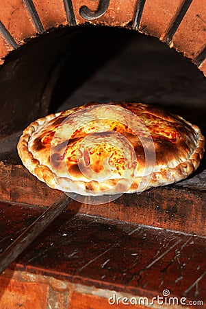 Pizza base oven Stock Photo