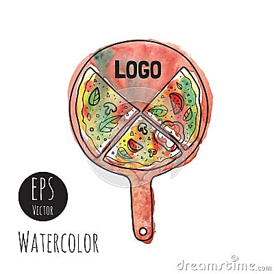 Pizza on the board Vector Illustration