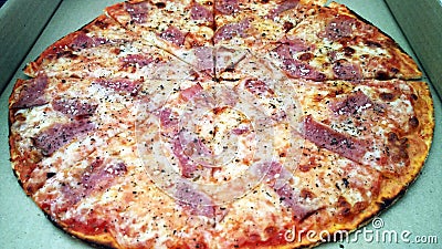 Pizza in box Stock Photo