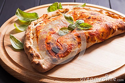 Pizza calzone Stock Photo