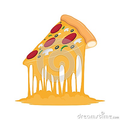 Illustration Pizza Melted Cheese Vector Vector Illustration